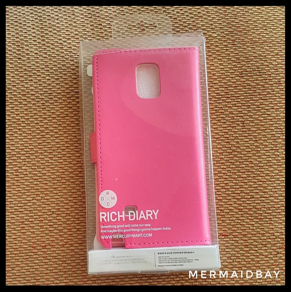 Galaxy Note 4 Magenta Rose Pink Flip Wallet Case - Picture 4 of 7